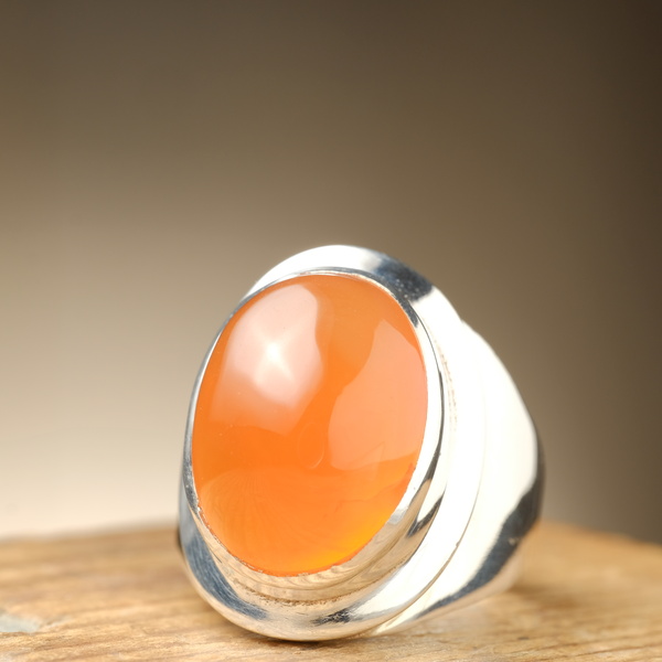 zilveren ring met carneool edelsteen